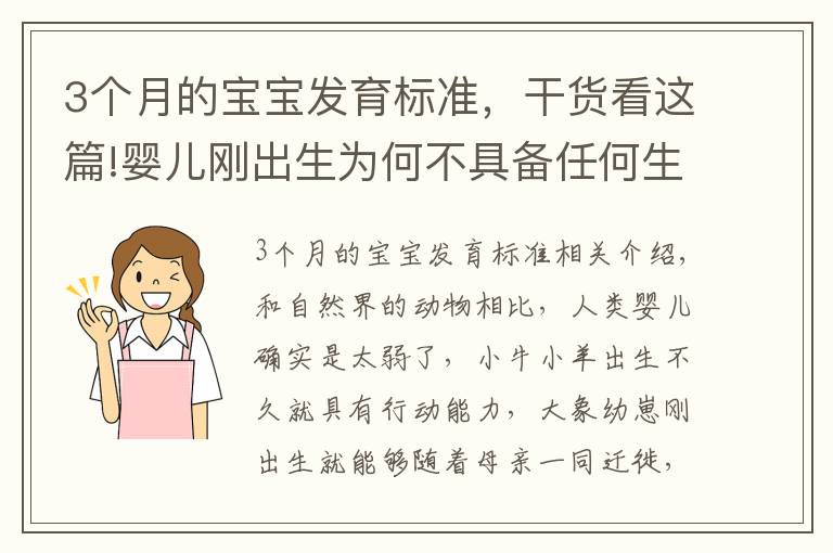 3个月的宝宝发育标准,干货看这篇!婴儿刚出生为何不具备任何生存能力?