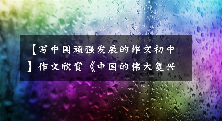 【写中国顽强发展的作文初中】作文欣赏《中国的伟大复兴之路》欢迎指点