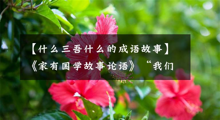 【什么三吾什么的成语故事】《家有国学故事论语》“我们的日子三星我的身体”