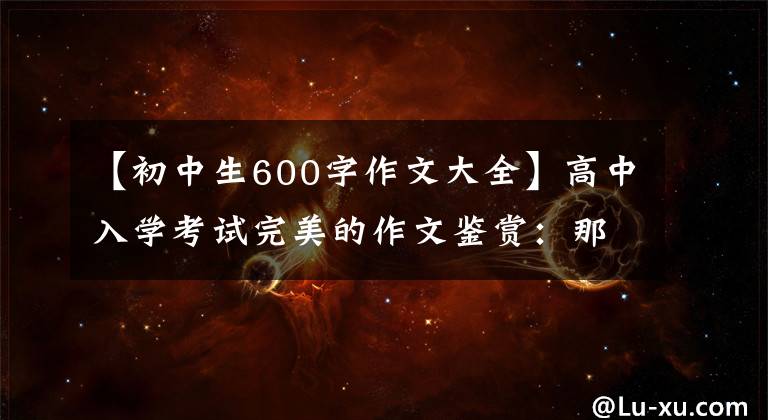 【初中生600字作文大全】高中入学考试完美的作文鉴赏:那天,阳光真的很好