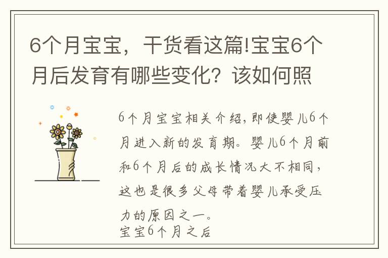6个月宝宝，干货看这篇!宝宝6个月后发育有哪些变化？该如何照料？这份养护建议请你收好