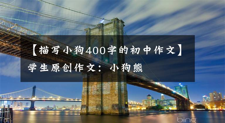 【描写小狗400字的初中作文】学生原创作文:小狗熊