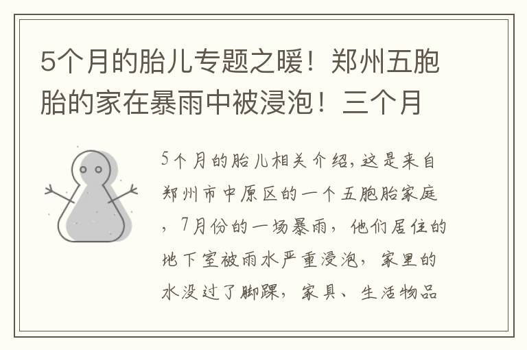 5个月的胎儿专题之暖!郑州五胞胎的家在暴雨中被浸泡!三个月后,大变样了……