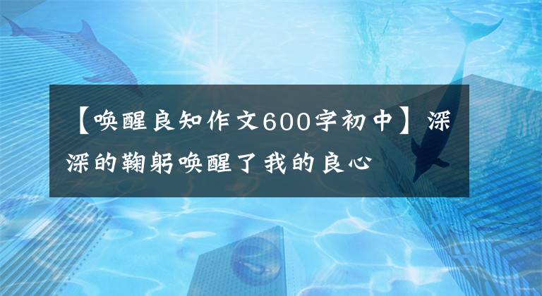 【唤醒良知作文600字初中】深深的鞠躬唤醒了我的良心