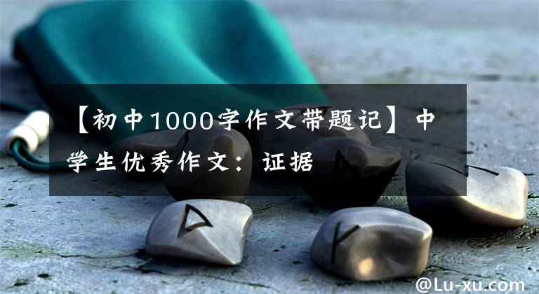【初中1000字作文带题记】中学生优秀作文:证据