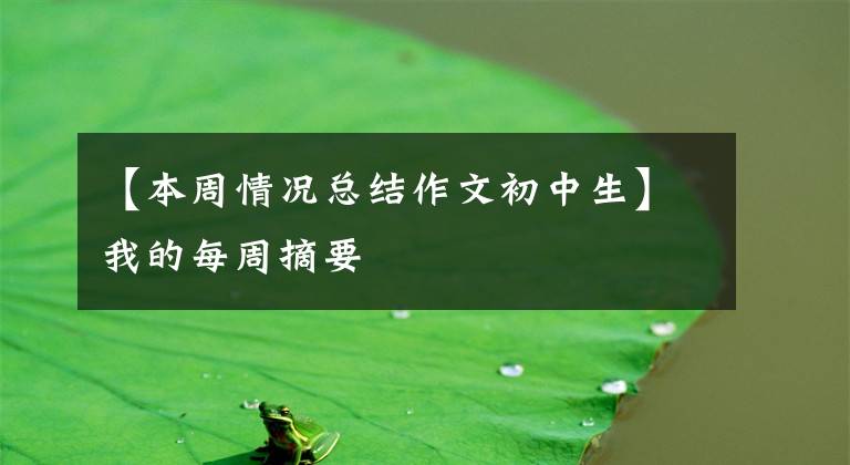 【本周情况总结作文初中生】我的每周摘要