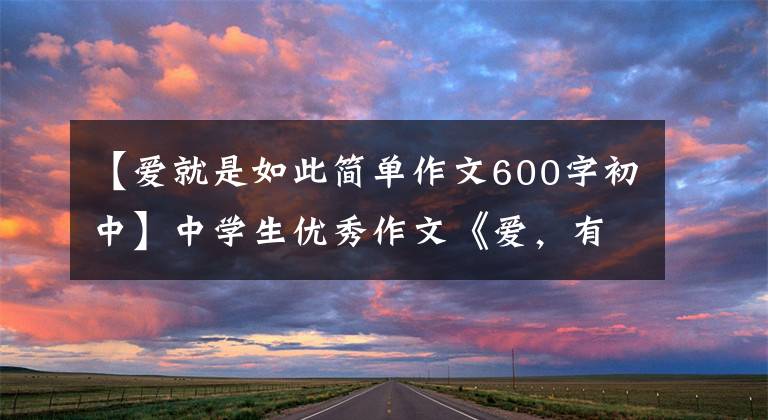 【爱就是如此简单作文600字初中】中学生优秀作文《爱，有时很简单》