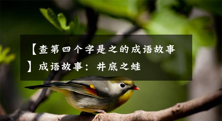 【查第四个字是之的成语故事】成语故事:井底之蛙