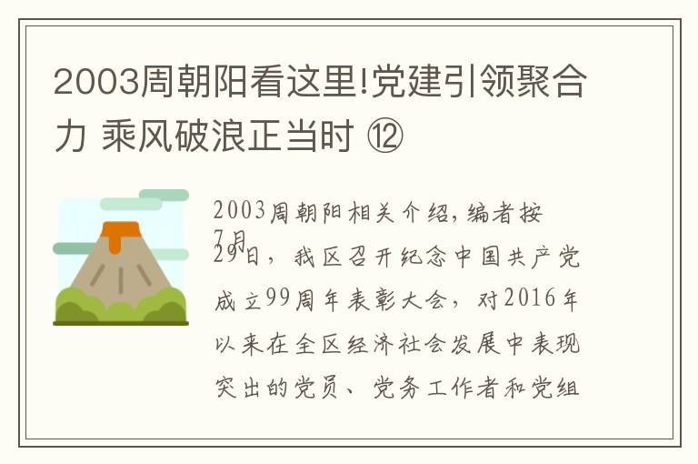 2003周朝阳看这里!党建引领聚合力 乘风破浪正当时 ⑫