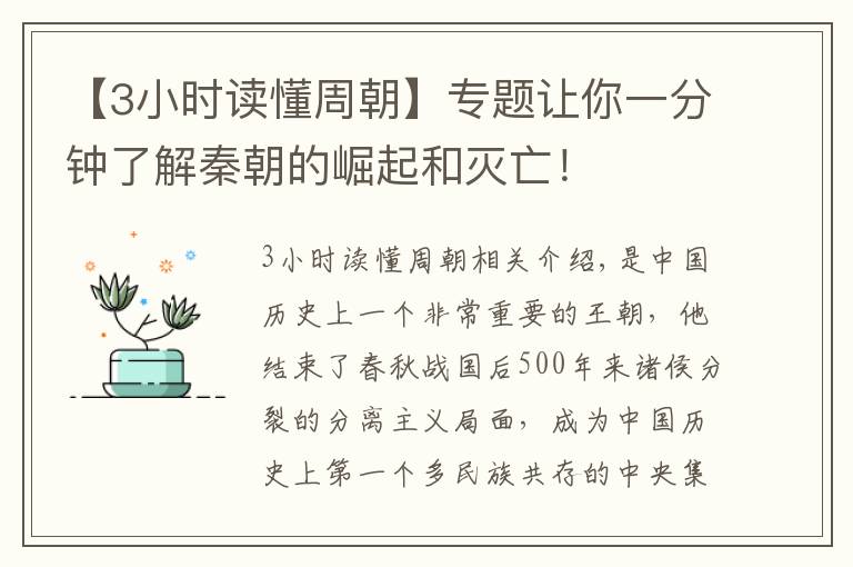 【3小时读懂周朝】专题让你一分钟了解秦朝的崛起和灭亡！