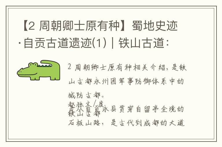 【2 周朝卿士原有种】蜀地史迹·自贡古道遗迹(1)|铁山古道:追寻三千年的旧影(上)