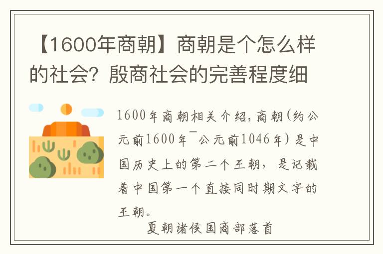 【1600年商朝】商朝是个怎么样的社会？殷商社会的完善程度细思极恐