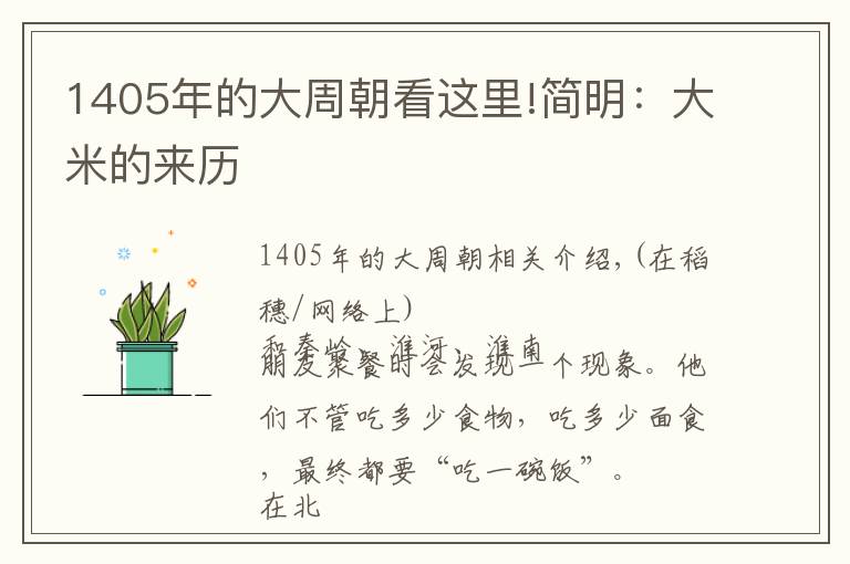 1405年的大周朝看这里!简明：大米的来历