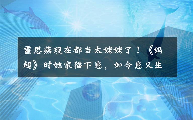 霍思燕现在都当太姥姥了!《妈超》时她家猫下崽,如今崽又生崽啦