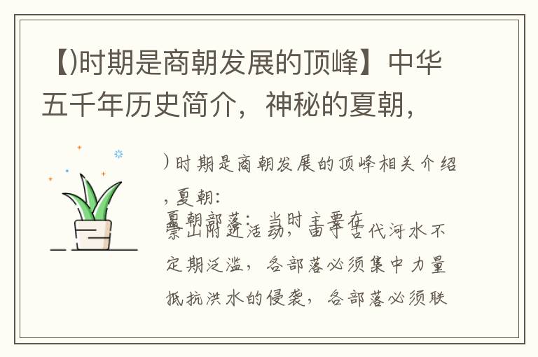 【)时期是商朝发展的顶峰】中华五千年历史简介，神秘的夏朝，繁荣的周朝，巅峰的商朝