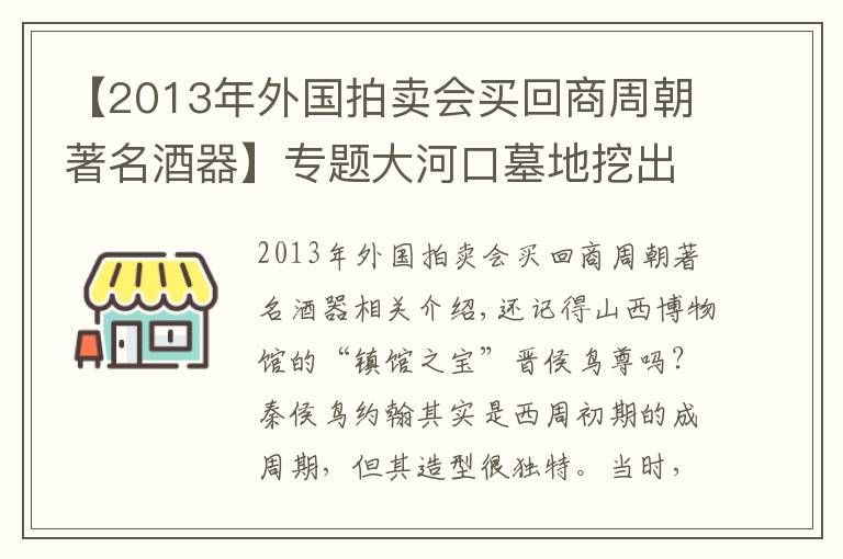 【2013年外国拍卖会买回商周朝著名酒器】专题大河口墓地挖出诡异盛酒器,造型好似晋侯鸟尊,专家:调酒用的