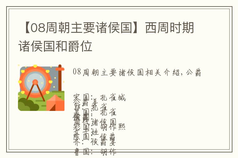 【08周朝主要诸侯国】西周时期诸侯国和爵位