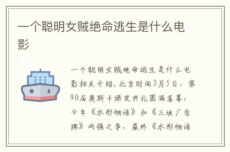 一个聪明女贼绝命逃生是什么电影