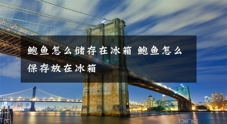 鲍鱼怎么储存在冰箱 鲍鱼怎么保存放在冰箱