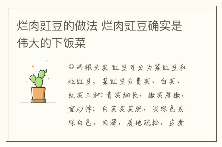 烂肉豇豆的做法 烂肉豇豆确实是伟大的下饭菜