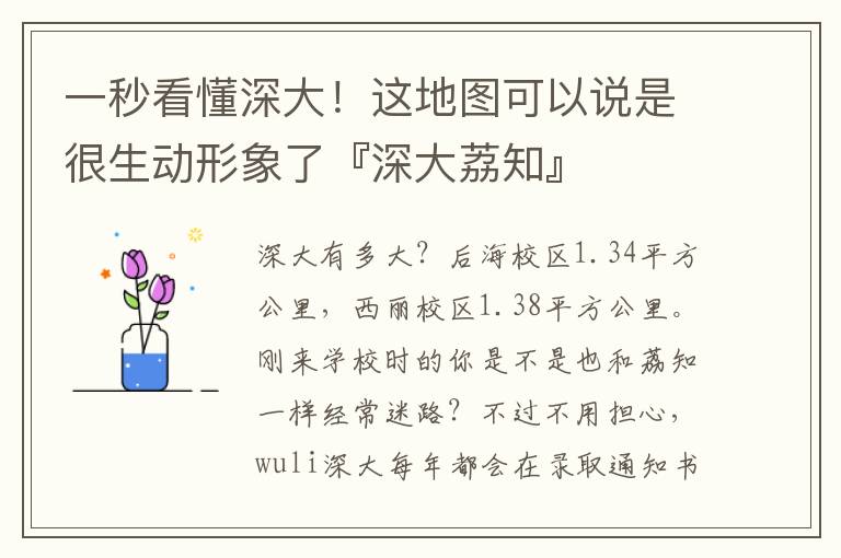 一秒看懂深大！这地图可以说是很生动形象了『深大荔知』