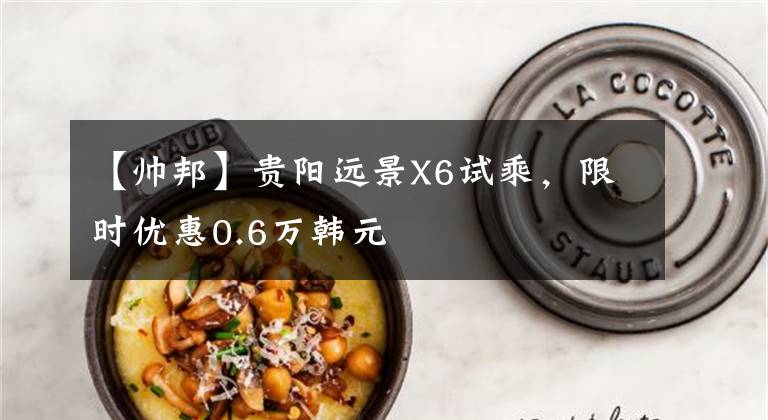 【帅邦】贵阳远景X6试乘，限时优惠0.6万韩元