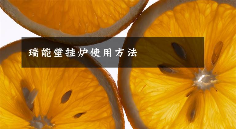 瑞能壁挂炉使用方法