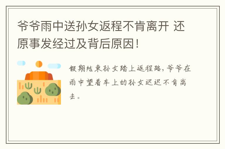 爷爷雨中送孙女返程不肯离开 还原事发经过及背后原因!