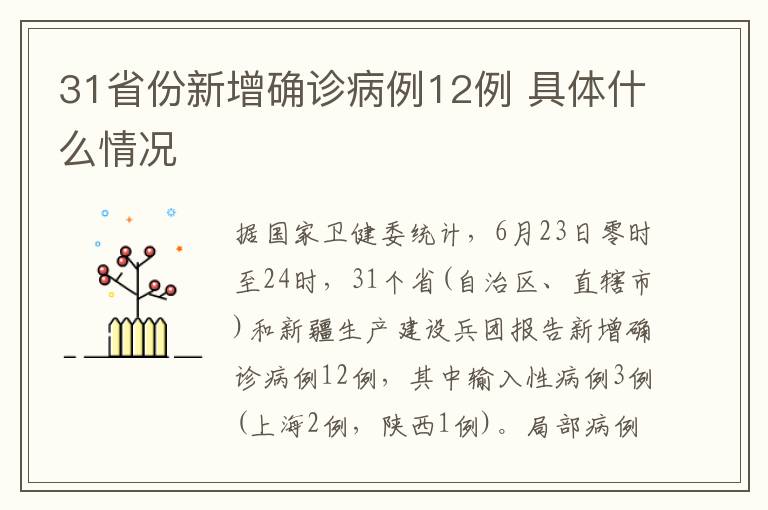 31省份新增确诊病例12例 具体什么情况