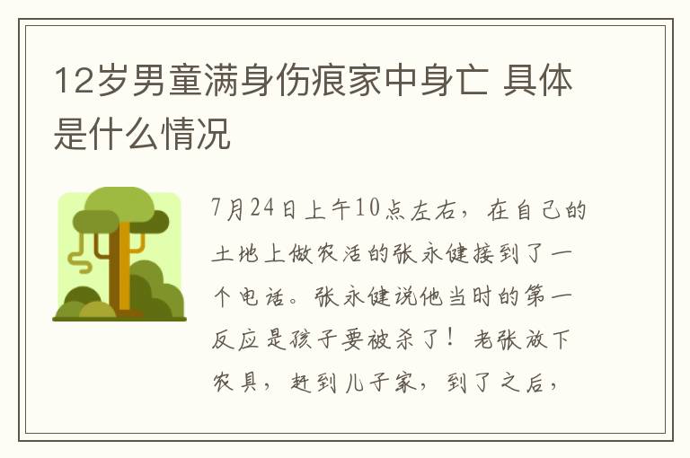 12岁男童满身伤痕家中身亡 具体是什么情况