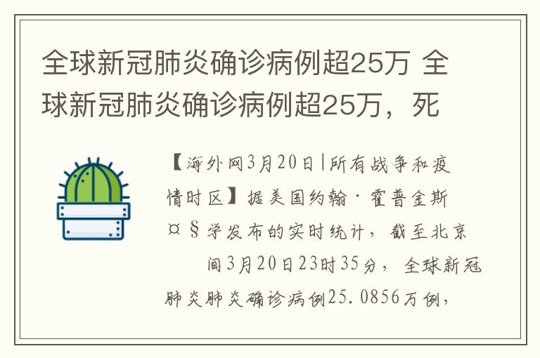 全球新冠肺炎确诊病例超25万 全球新冠肺炎确诊病例超25万,死亡10389人
