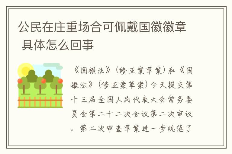公民在庄重场合可佩戴国徽徽章 具体怎么回事