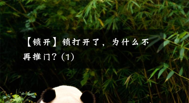 【锁开】锁打开了,为什么不再推门?(1)