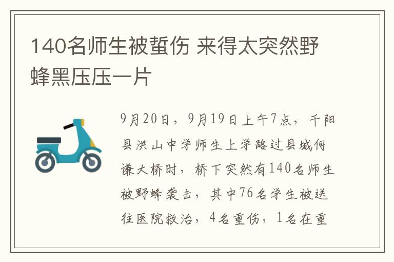 140名师生被蜇伤 来得太突然野蜂黑压压一片