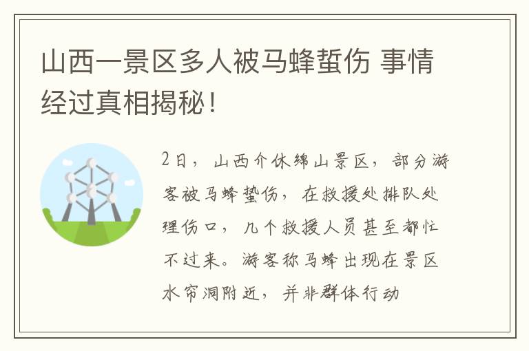 山西一景区多人被马蜂蜇伤 事情经过真相揭秘!