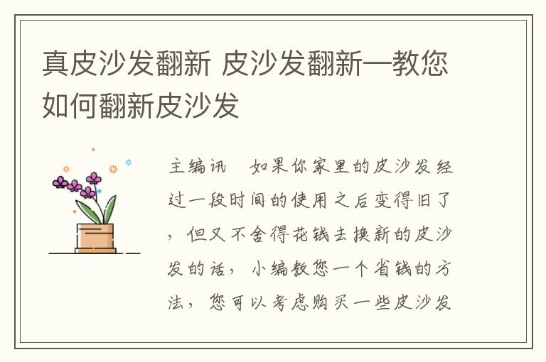 真皮沙发翻新 皮沙发翻新—教您如何翻新皮沙发