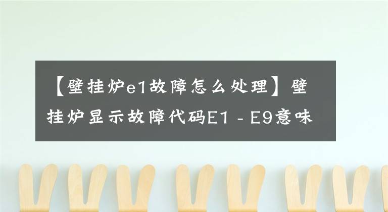 【壁挂炉e1故障怎么处理】壁挂炉显示故障代码E1 - E9意味着什么。