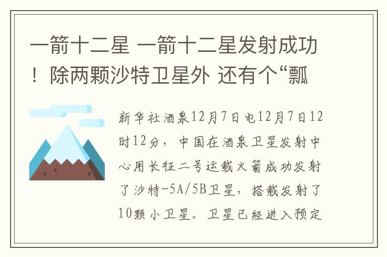 一箭十二星 一箭十二星发射成功!除两颗沙特卫星外 还有个“瓢虫系列”