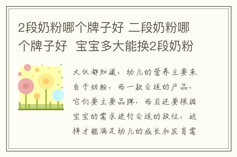 2段奶粉哪个牌子好 二段奶粉哪个牌子好 宝宝多大能换2段奶粉