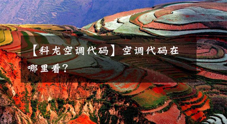 【科龙空调代码】空调代码在哪里看？