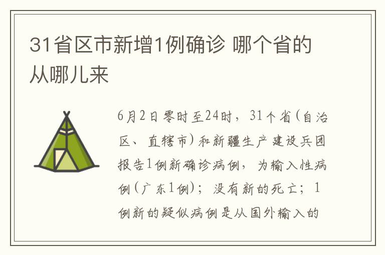 31省区市新增1例确诊 哪个省的从哪儿来