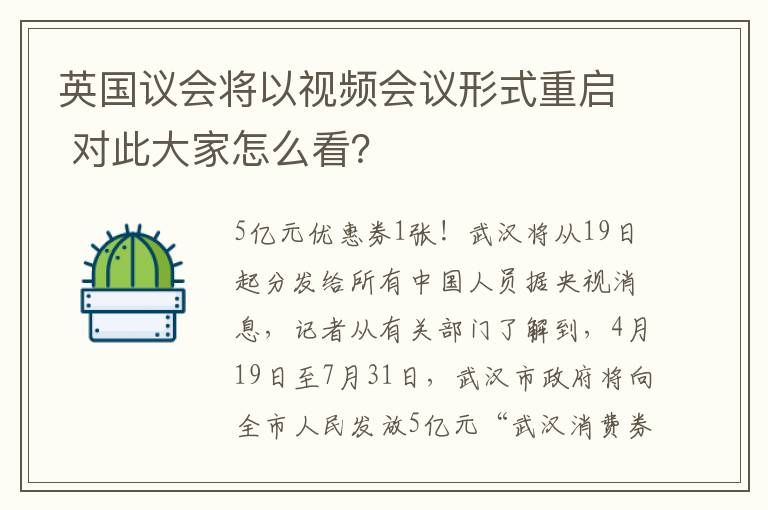 英国议会将以视频会议形式重启 对此大家怎么看?