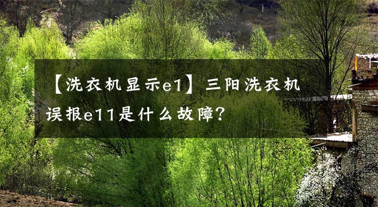 【洗衣机显示e1】三阳洗衣机误报e11是什么故障?
