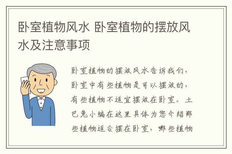 卧室植物风水 卧室植物的摆放风水及注意事项