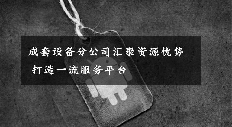 成套设备分公司汇聚资源优势 打造一流服务平台