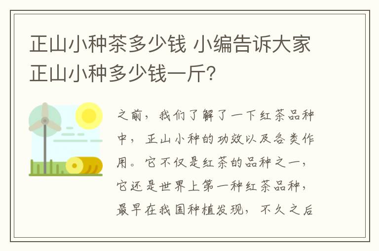 正山小种茶多少钱 小编告诉大家正山小种多少钱一斤?