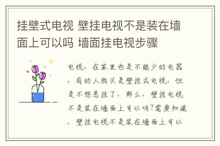 挂壁式电视 壁挂电视不是装在墙面上可以吗 墙面挂电视步骤