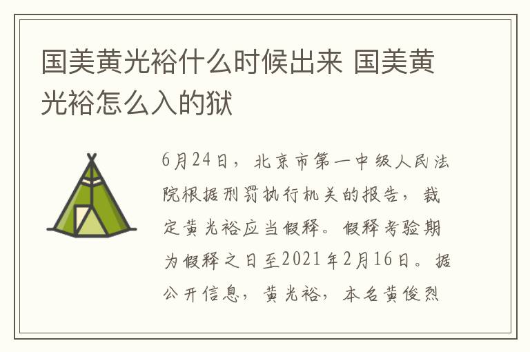 国美黄光裕什么时候出来 国美黄光裕怎么入的狱