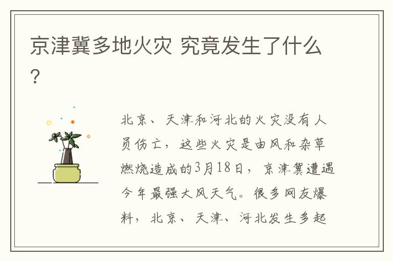 京津冀多地火灾 究竟发生了什么?