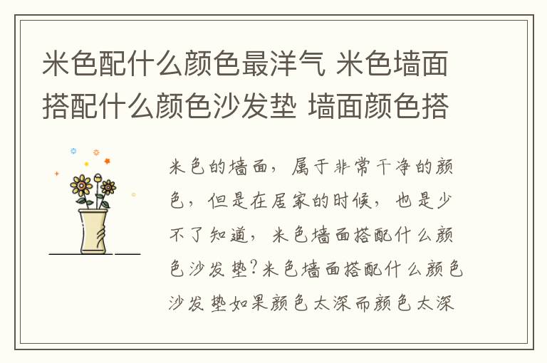 米色配什么颜色最洋气 米色墙面搭配什么颜色沙发垫 墙面颜色搭配了解
